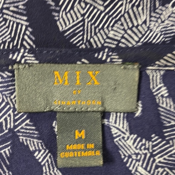 MIX women's blouse, Navy with white elephants design Top Blouse , M, Like New!, - Picture 5 of 7